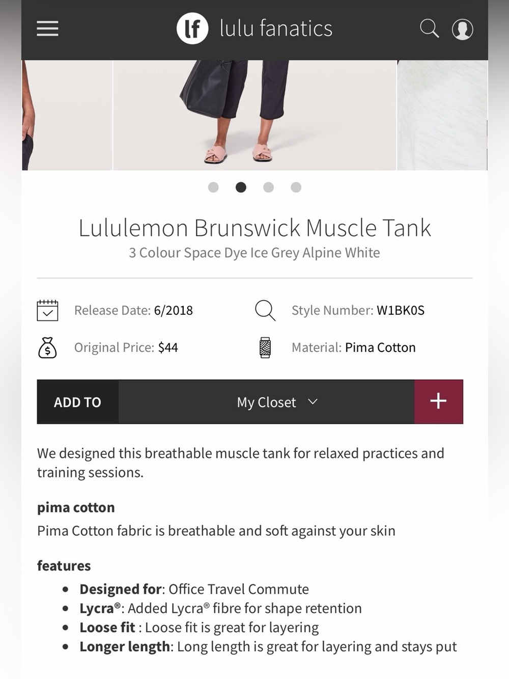 Lululemon Brunswick Muscle Tank Size 2 - Picture 6 of 15